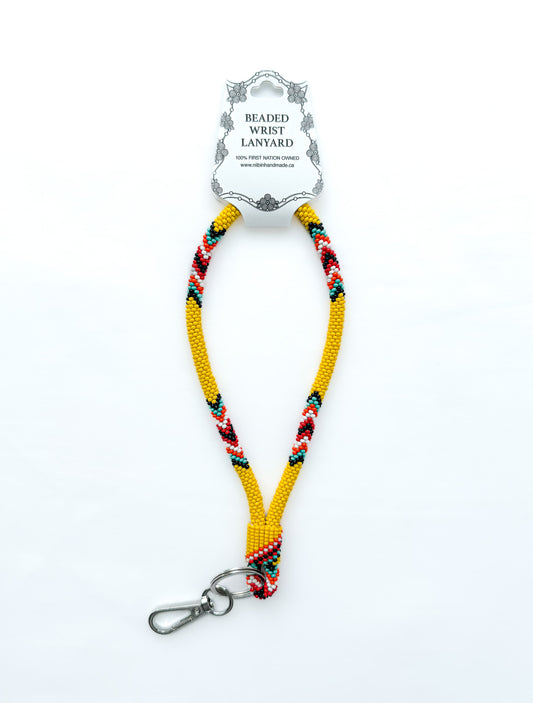 Beaded Wrist Lanyard 7” (Yellow)