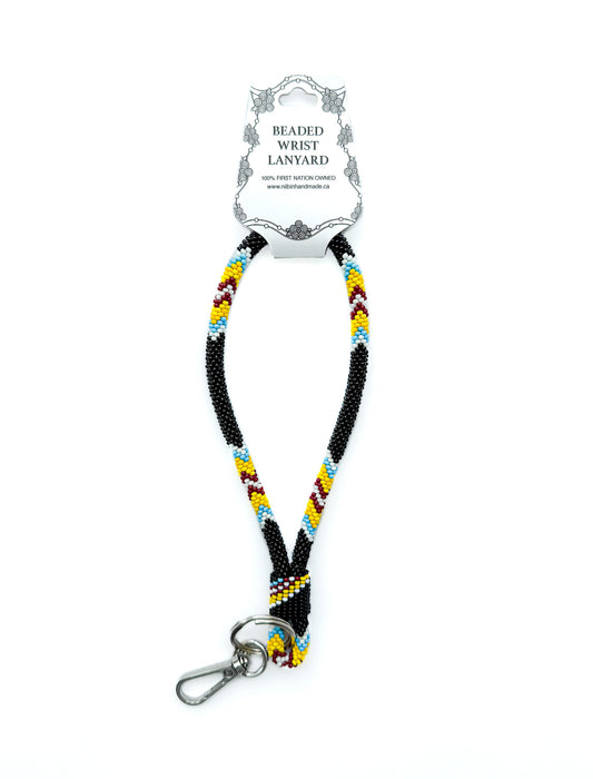 Beaded Wrist Lanyard 7” (Black)