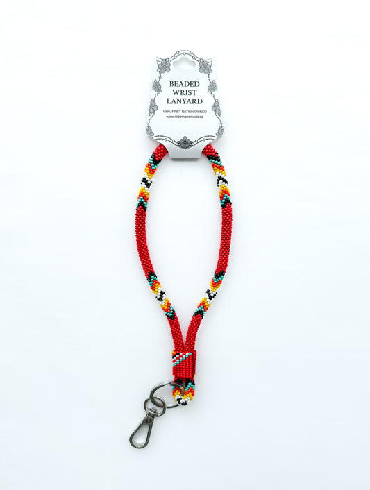 Beaded Wrist Lanyard 7” (Red)
