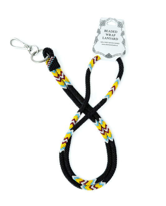 Beaded Wrap Lanyard (Black)