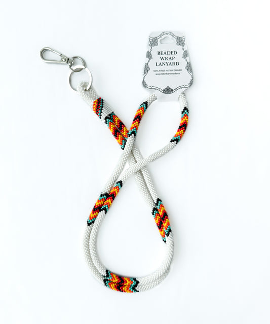 Beaded Wrap Lanyard (White)