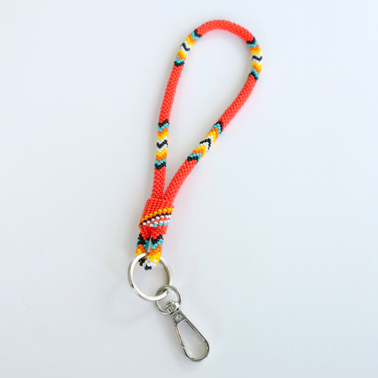 Beaded Wrist Lanyard 7” (Red)