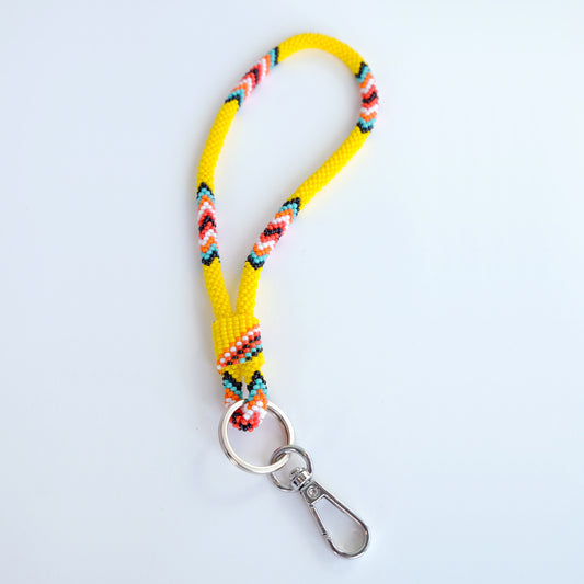 Beaded Wrist Lanyard 7” (Yellow)
